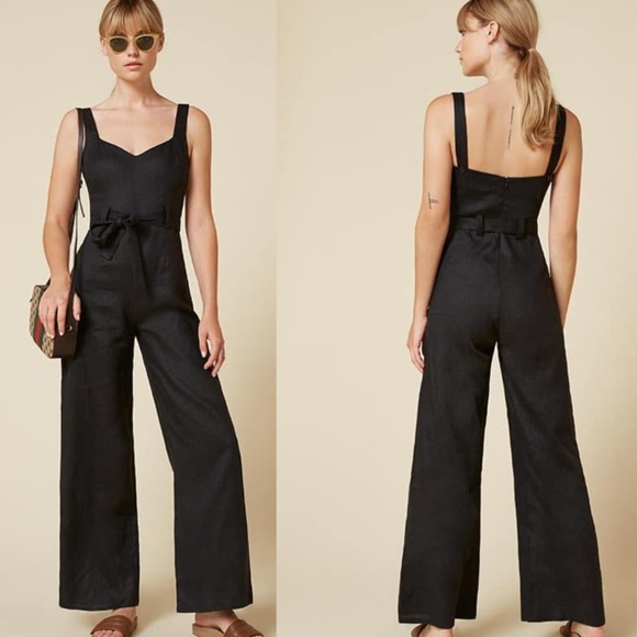 Reformation Pants - Reformation Joanne Jumpsuit Wide Leg Belted Size 2